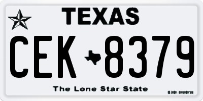 TX license plate CEK8379