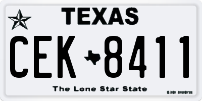 TX license plate CEK8411