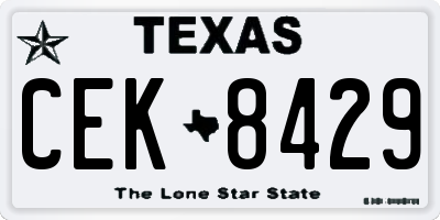 TX license plate CEK8429