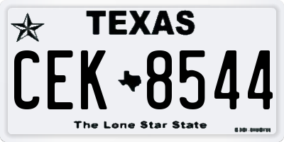 TX license plate CEK8544