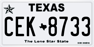 TX license plate CEK8733