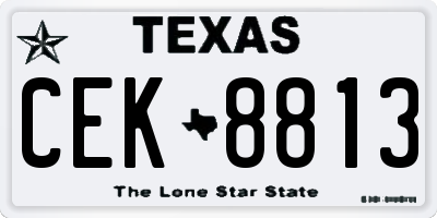 TX license plate CEK8813