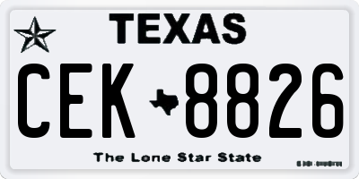 TX license plate CEK8826