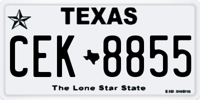 TX license plate CEK8855