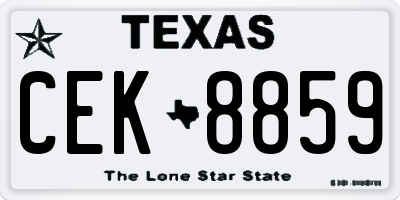 TX license plate CEK8859