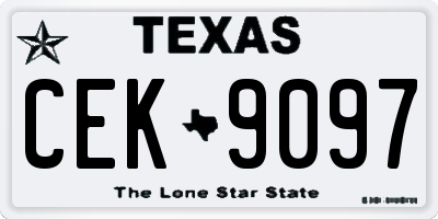 TX license plate CEK9097