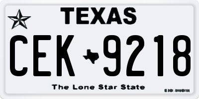 TX license plate CEK9218