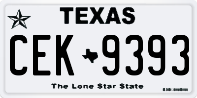 TX license plate CEK9393