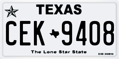 TX license plate CEK9408
