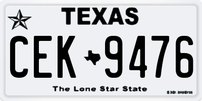 TX license plate CEK9476