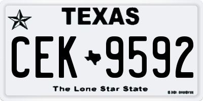 TX license plate CEK9592