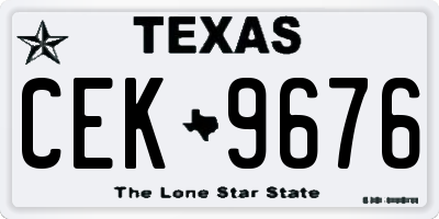 TX license plate CEK9676