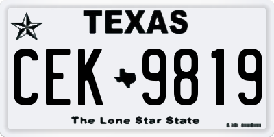 TX license plate CEK9819