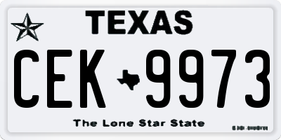 TX license plate CEK9973
