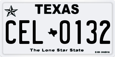 TX license plate CEL0132