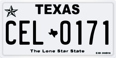 TX license plate CEL0171