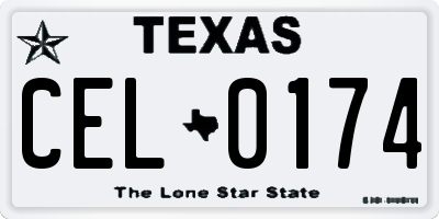 TX license plate CEL0174