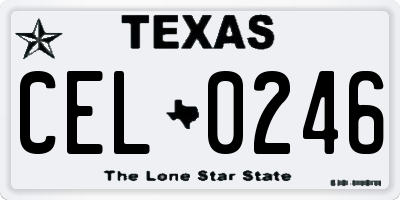TX license plate CEL0246