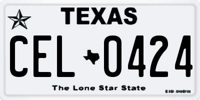 TX license plate CEL0424