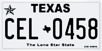 TX license plate CEL0458
