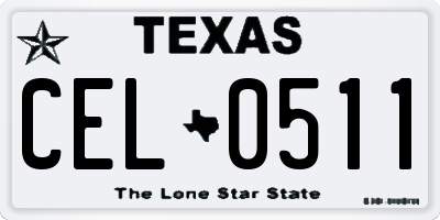 TX license plate CEL0511