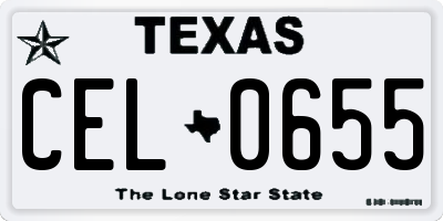 TX license plate CEL0655
