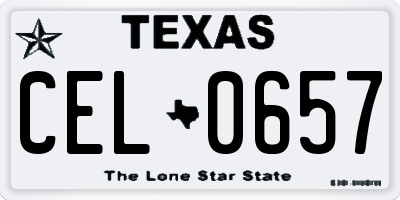 TX license plate CEL0657