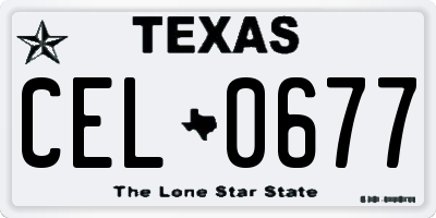 TX license plate CEL0677