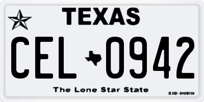 TX license plate CEL0942