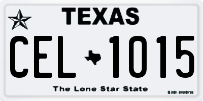 TX license plate CEL1015