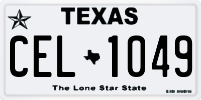 TX license plate CEL1049