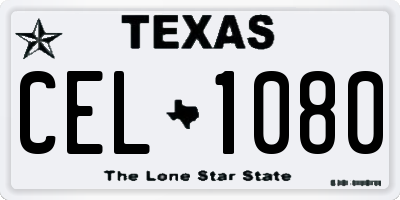 TX license plate CEL1080