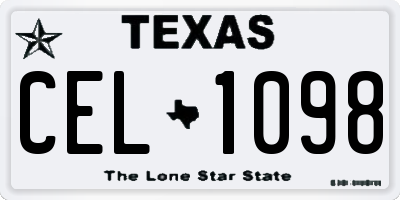 TX license plate CEL1098