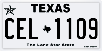 TX license plate CEL1109