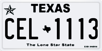 TX license plate CEL1113