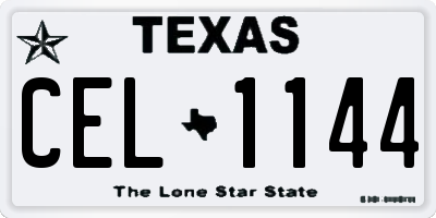 TX license plate CEL1144