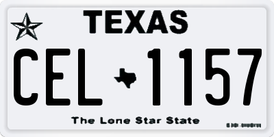 TX license plate CEL1157