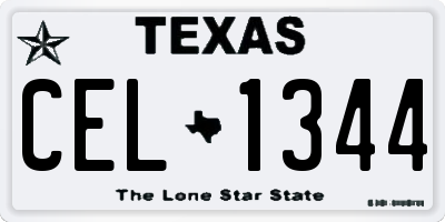 TX license plate CEL1344