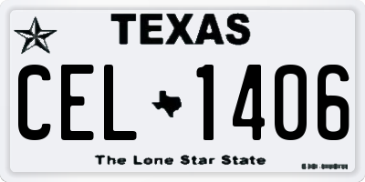 TX license plate CEL1406