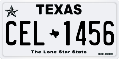TX license plate CEL1456