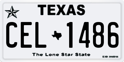 TX license plate CEL1486