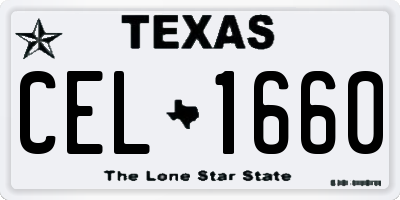 TX license plate CEL1660