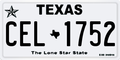 TX license plate CEL1752