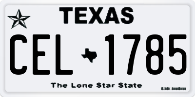 TX license plate CEL1785