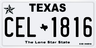 TX license plate CEL1816