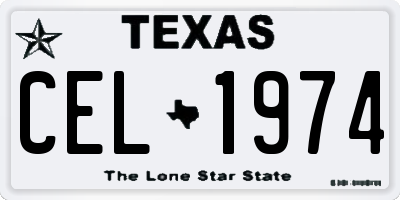TX license plate CEL1974