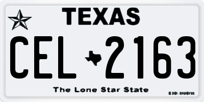 TX license plate CEL2163
