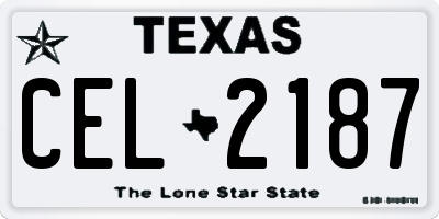 TX license plate CEL2187