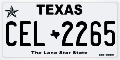 TX license plate CEL2265