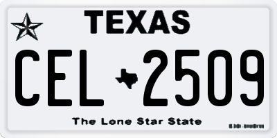 TX license plate CEL2509